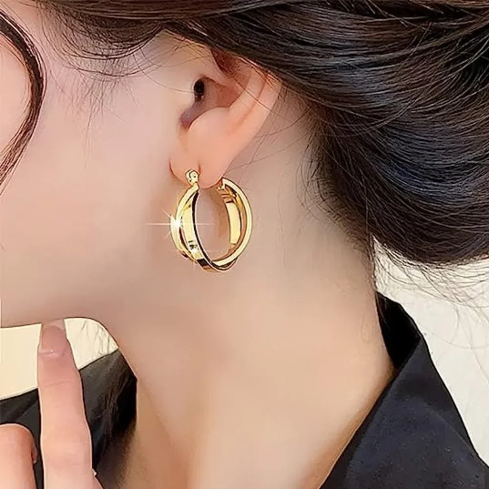 ★NEW ★ Anthro Double Hoops Earrings★ - Picture 2 of 5